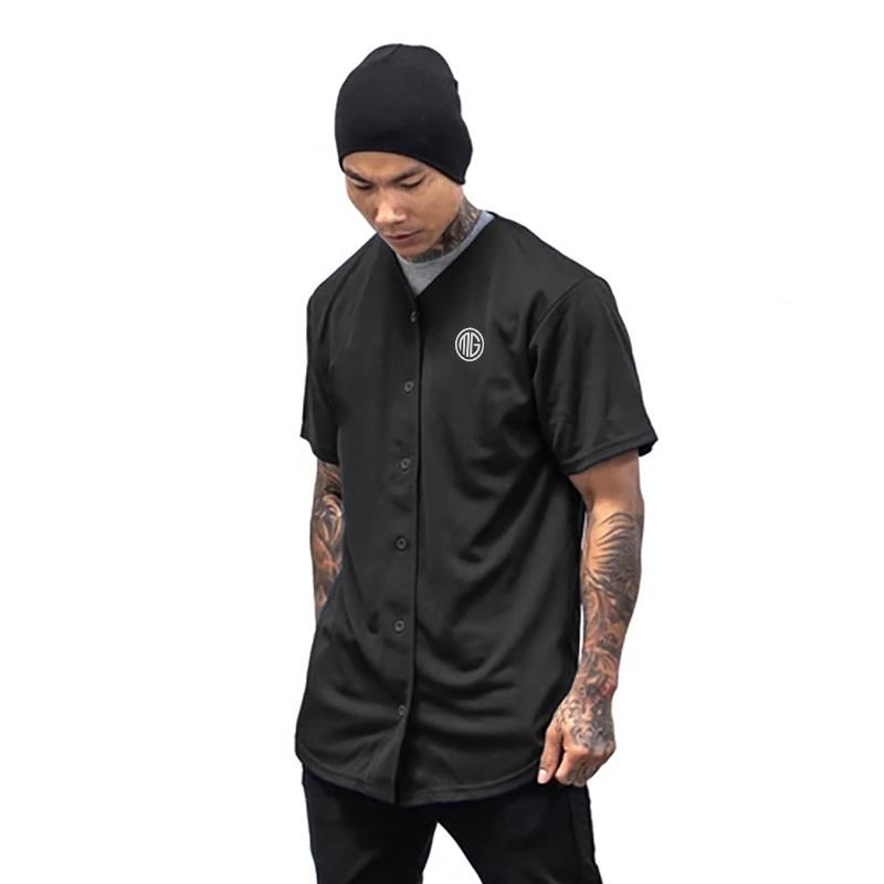 Muscleguys Мужская футболка-кардиган большого размера, однотонная спортивная одежда, топы для бодибилдинга и фитнеса, спортивная футболка, уличная футболка в стиле хип-хоп