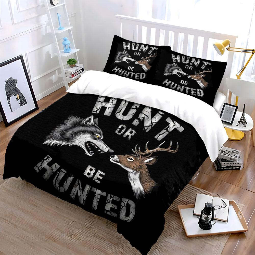 Hunt or Be Hunted Design Bedding Duvet Cover Set Duvet Cover Pillowcases (1*Duvet Cover 2*Pillowcases, without duvet insert)