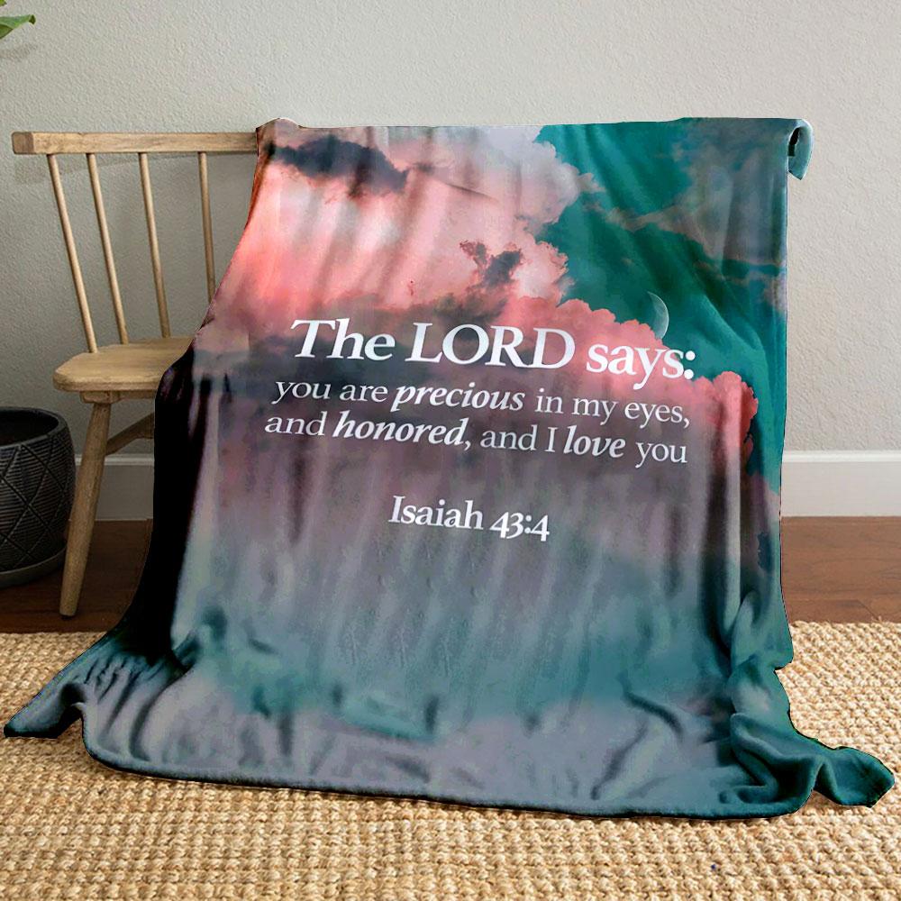 Isaiah 43:4 Religious Quote Blanket Printed Blanket for Living Room Bed Couch lunch break Soft Cozy Blanket for Friend's festival Gift