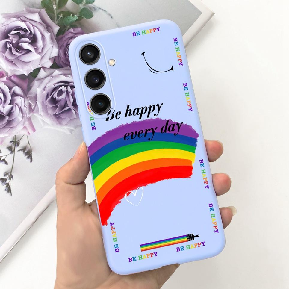 Для Чехла Funda Samsung A35 5G Case SM-A356E Пара Любовь Сердце Цветок Кошка Рисунок Задняя Крышка Для Samsung Galaxy A35 5G Etui