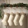 Large Knitted Christmas Stockings 18" Xmas Gift Stocking Hanging Decorations Festive Decor Candy Toys Bag Hanging Stocking for Mantel Window