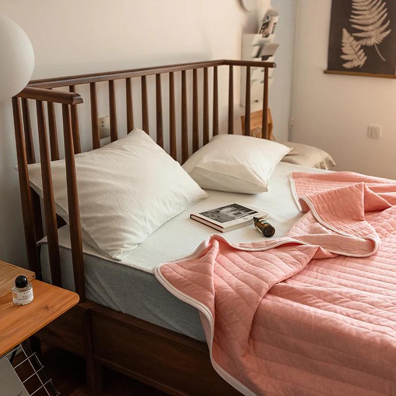 Летнее вязаное хлопковое одеяло - 100% хлопок Тяньчжу, охлаждающее одеяло для сна нагишом и под кондиционером (Дышащий и легкий)