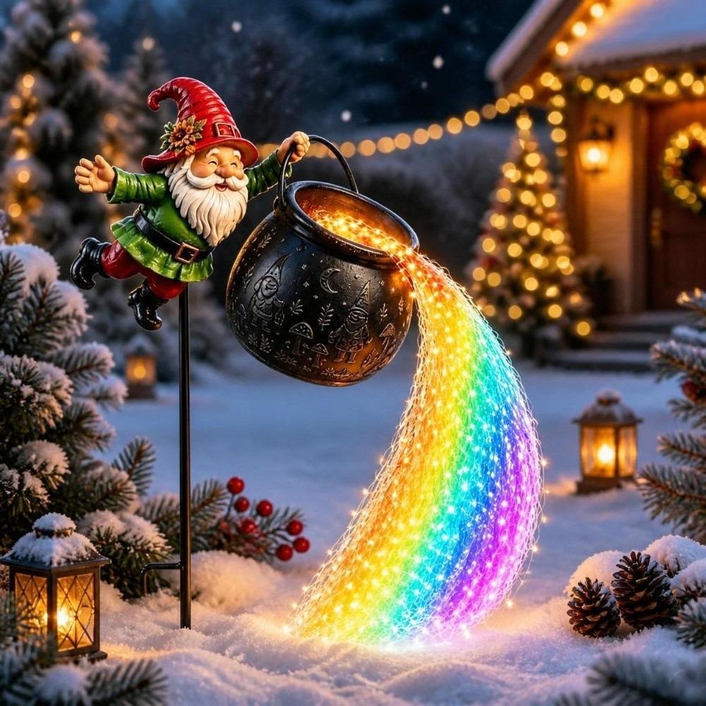 LED Christmas Cauldron Garden Light Ground Insert Watering Can Lantern Garden Lawn