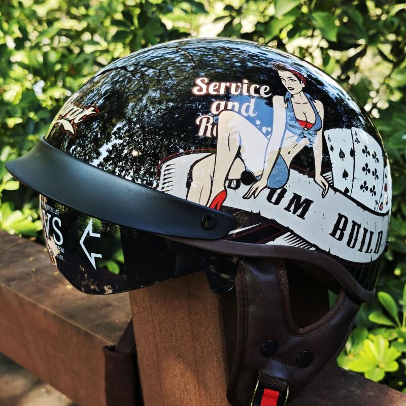 Vintage-Style Motorcycle Half Helmet DOT ECE Approved Cruiser Harley Scooter Riders Men Women ABS Shell