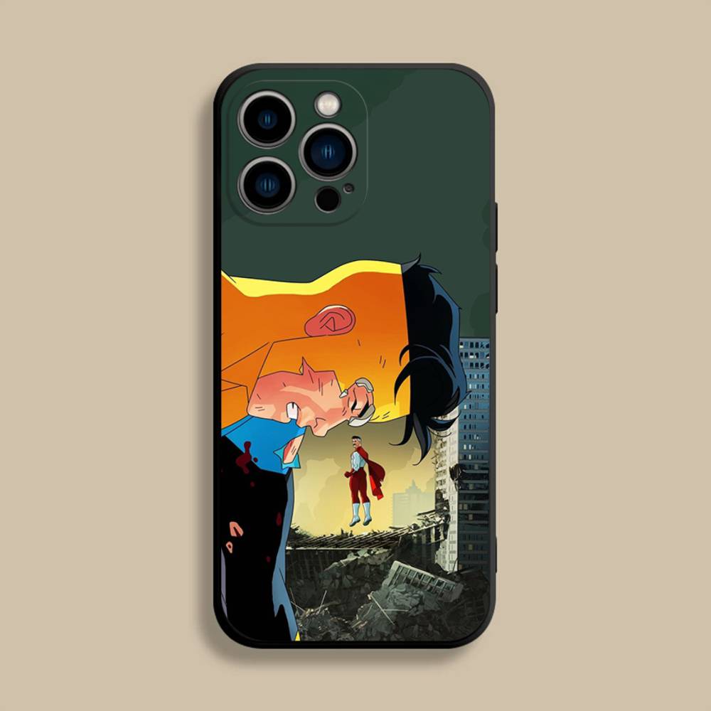 I-Invincible Wallpaper Cool Phone Case For iPhone 17,16,15,14,13,12,11,Pro,Max,Plus,E,SE4,Air,Mini Black Soft Cover