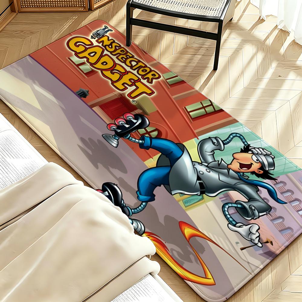 Cartoon I-Inspector G-Gadget Floor Mat Soft Flannel Floor Mat Suitable for Entryways, Living Rooms, Bedrooms, and Bathrooms