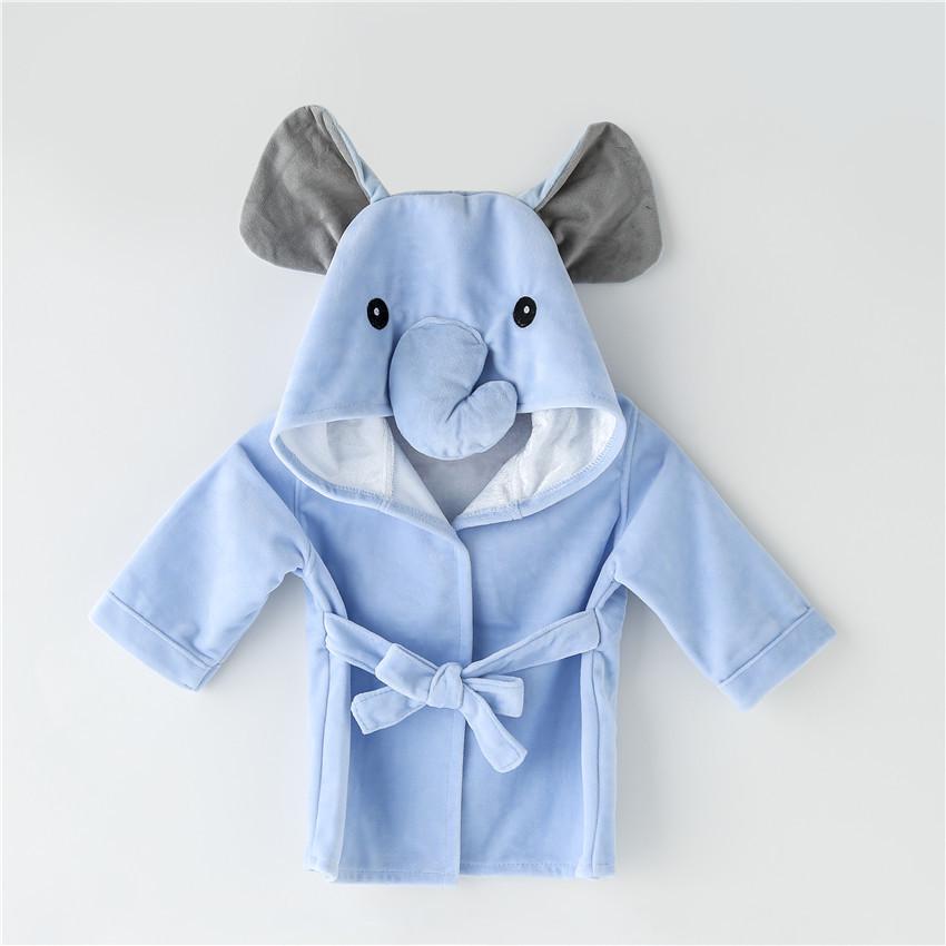 Animal-Shaped Hooded Bathrobe for Infants and Toddlers