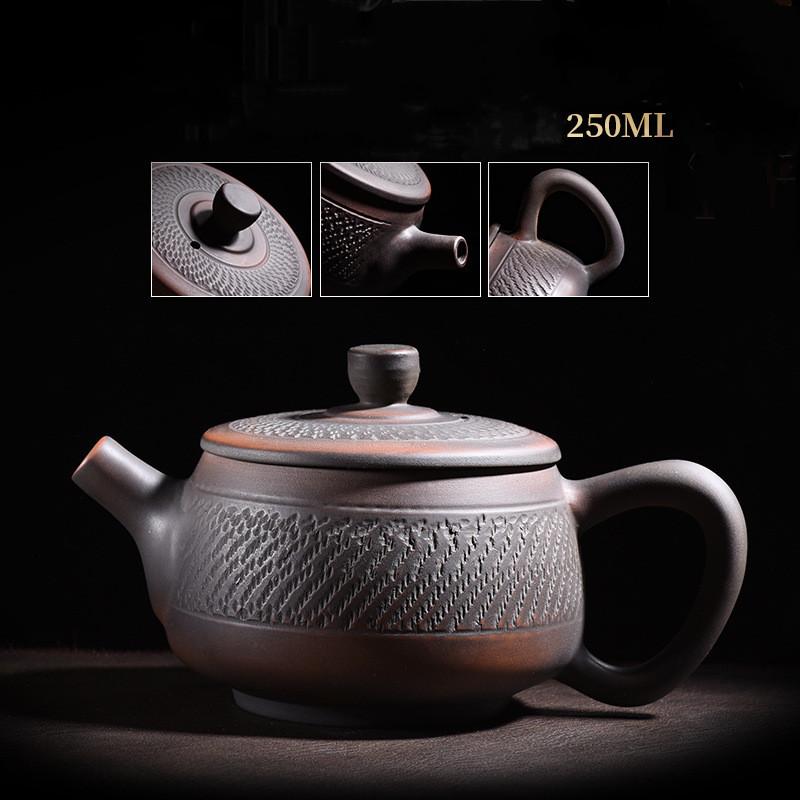 Фиолетовый керамический чайник, керамический чайник для кунг-фу, чайный сервиз, нож для прыжков, горшок для резьбы, одиночный горшок ручной работы