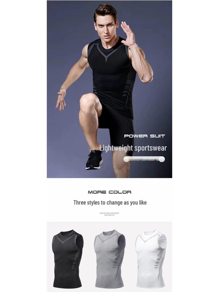 Мужская быстросохнущая эластичная спортивная майка - Дышащая, Влагоотводящая для бега на открытом воздухе и фитнеса