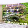3D лесной водопад гобелен настенный Радуга природный пейзаж богемный хиппи настольный коврик домашний декор фоновая ткань
