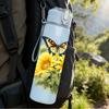1PC Sunflower Butterfly Floral Print 750ml Color Plastic Sports Water Bottle Leakproof Flip Straw Lid Suitable for Sports Office Home Use