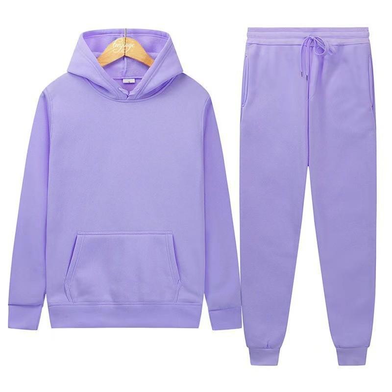 Mens Hooded Sweatshirt Set Casual Loose Fit Thick Warm Winter Streetwear