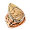 Natural Crazy Lace Agate Two Tone 925 Sterling Silver Jewelry Ring Size 6.5 M7P13