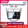Автомобильное радио JIUYIN для Hyundai Solaris Verna Accent 1 2010 - 2016 Android 13 Carplay Мультимедийный проигрыватель 2 Din GPS 4G DVD Головное устройство