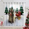 Рождественская елка снеговик колокольчик принт занавеска спальня гостиная ресторан новогоднее праздничное украшение для вечеринки подарок занавеска 2 шт.