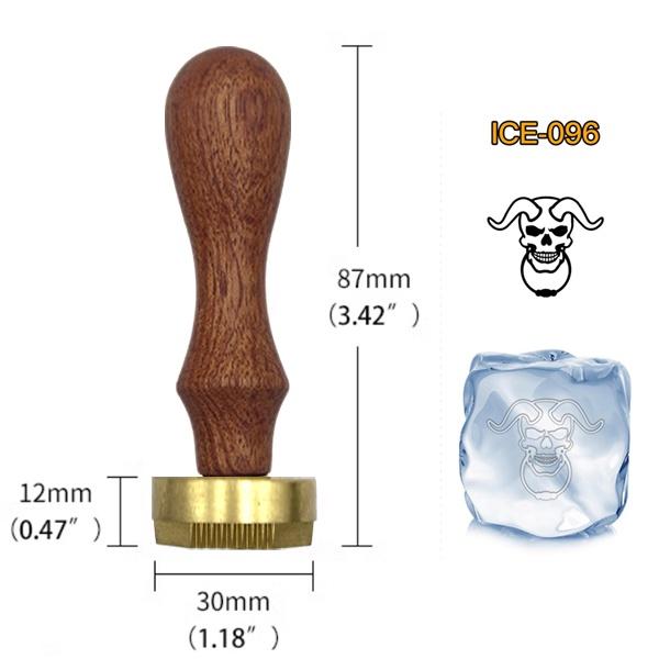 Ice Stamp With Removable Brass Head & Wood Handle - Vintage 1.18" Branding for Cubes, Cocktails, Whiskey, Mojito Drinks - Bar Making DIY Crafting