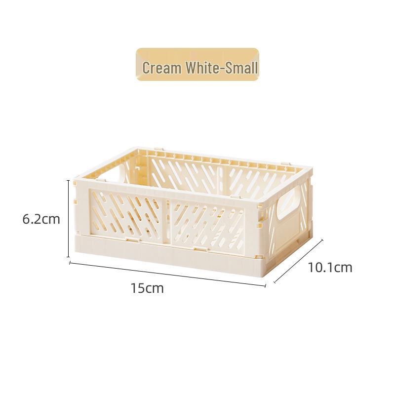 Складная пластиковая корзина для хранения - Креативный, штабелируемый контейнер для организации рабочего стола, гостиной или холодильника