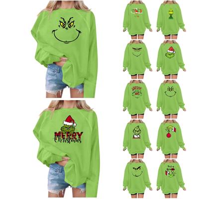 Женский повседневный и модный свитер с круглым вырезом, свободный свитер с круглым вырезом и принтом