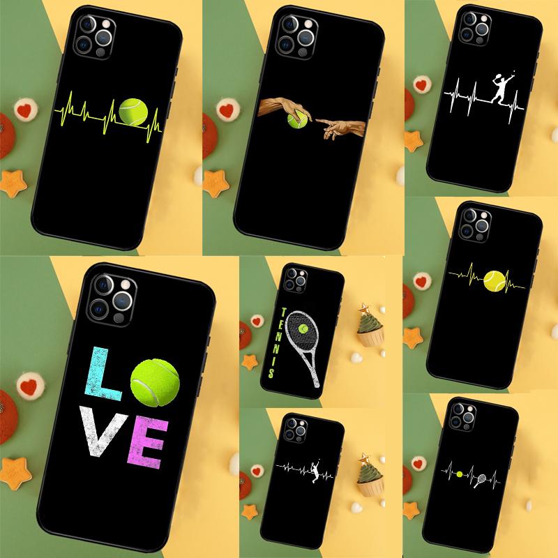 Tennis Ball Rackets Case For iPhone 17 16 14 13 12 11 15 Pro Max Mini Plus 16e 17 Air Bumper Cover Accessories