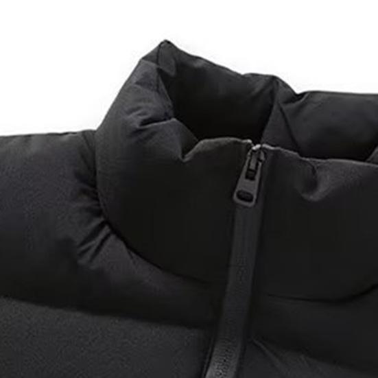 Men Waistcoat Stand Collar Sleeveless Zipper Closure Vest Coat with Pockets Solid Color Thickened