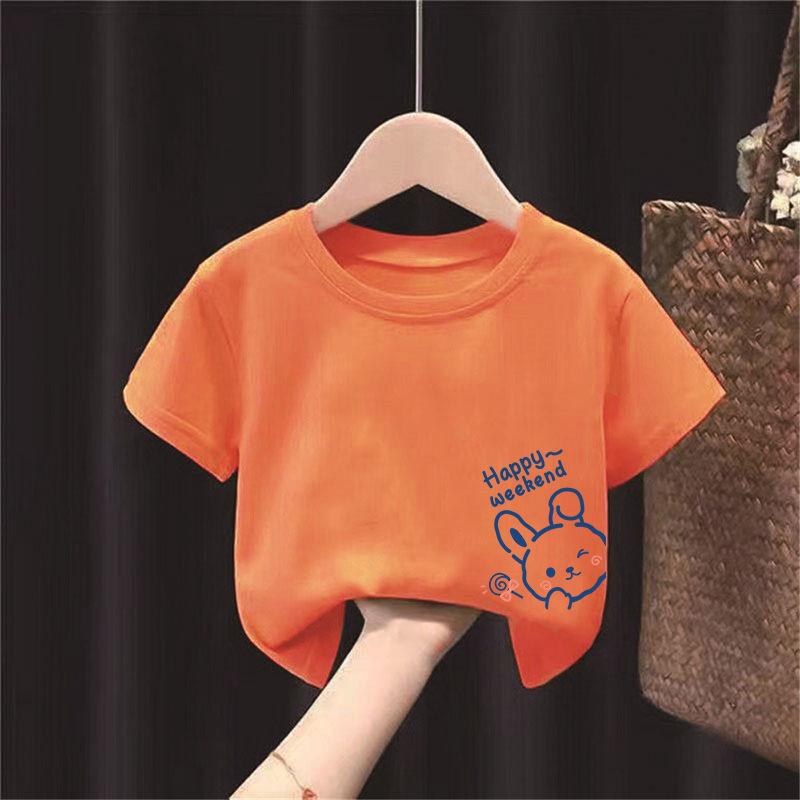 Girls' Short Sleeved T-shirt Children's Clothing Summer Top Boys' Base Shirt