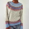 Womens Round Neck Pullover Sweater Loose Fit 3D Long Sleeve 2025 Fall Fashion