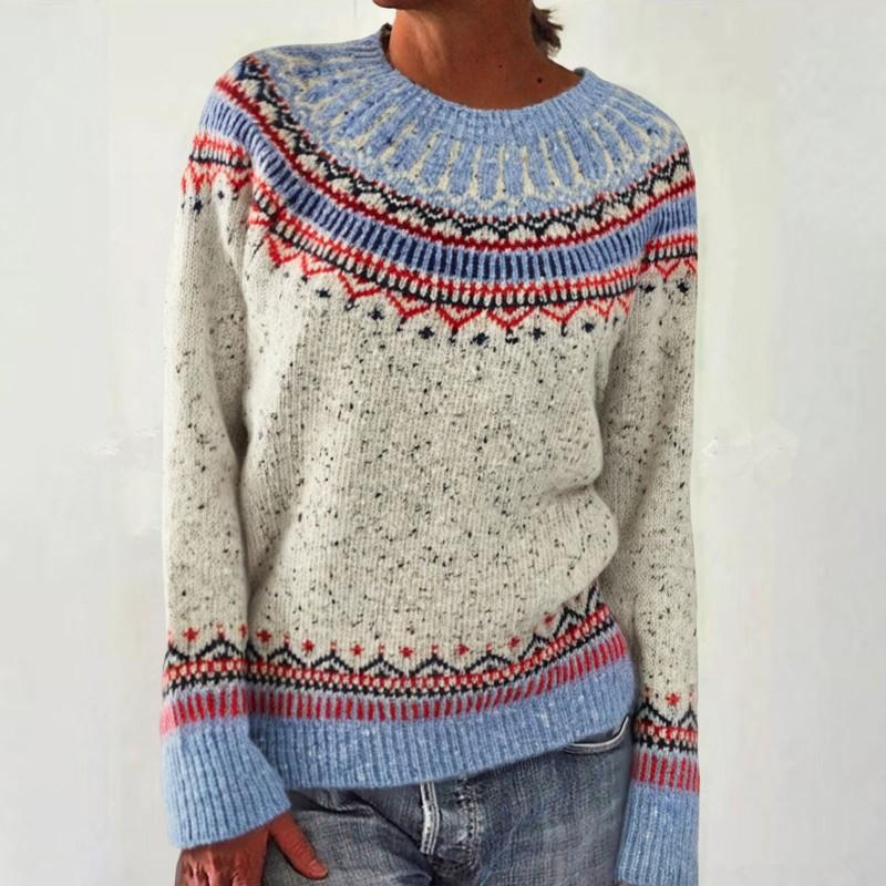 Womens Round Neck Pullover Sweater Loose Fit 3D Long Sleeve 2025 Fall Fashion