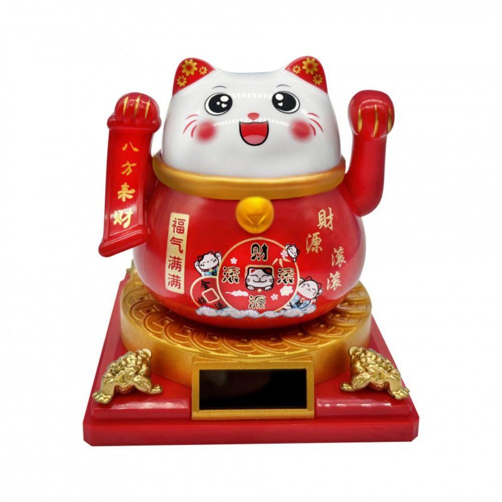 Wealth Welcoming Fortune Cat Waving Arm Car Decoration Automotive Interior Supplies Home Decor