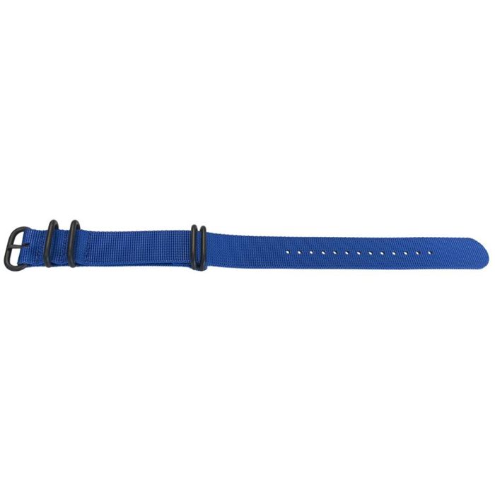 Bracelet de montre - MY-MONTRE - 20mm ceinture de sécurité - 5 anneaux PVD noirs - tissu 280mm