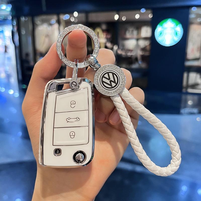 Горячий TPU чехол-оболочка-сумка для автомобильного брелка-ключа для Volkswagen VW Polo Golf 7 MK7 Tiguan Passat Jetta E-golf Автомобильный брелок Аксессуары