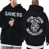 Sons of Anarchy SAMCRO Double Sided Print Hoodie Sweatshirt Unisex Womnen Fashion Brand Design Pullover Unisex's Fleece Cotton Hoodies