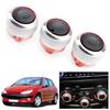 3 Pack Air Conditioning Control Knobs Button For 206 207 Enhancing Driving Experience Efficient Temperature Management