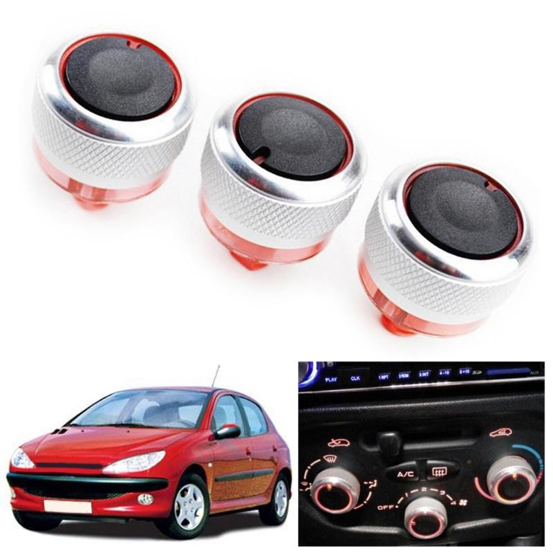 3 Pack Air Conditioning Control Knobs Button For 206 207 Enhancing Driving Experience Efficient Temperature Management