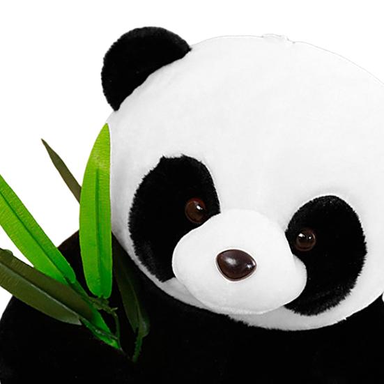 Panda Plush Doll Contrast Color Realistic Fully Filled Bamboo Leaf Soft Touch Home Decoration Exquisite Chubby Sofa Panda Pillow Toy Kids Toy