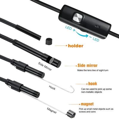 Мини-эндоскоп 3-в-1 - Совместимость с USB/Android/Type-C для смартфона, ПК и осмотра автомобиля