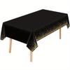 1PC Tovaglie Bianche Usa E Getta 137x274 Cm Tovaglie Rettangolari Impermeabili Con Punti Dorati Per Decorazioni Per Feste Di Compleanno, Matrimoni