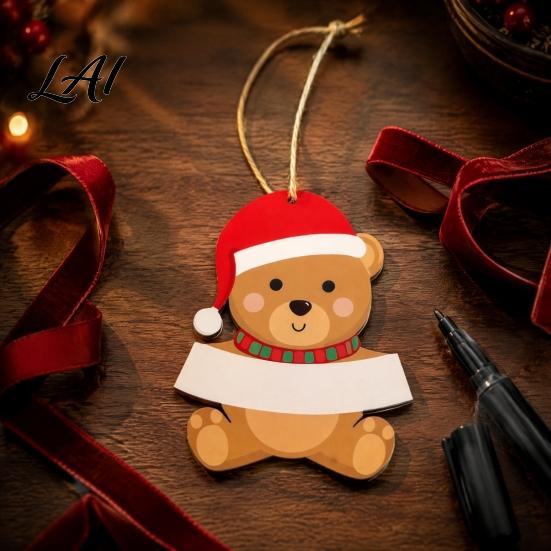 Reusable Festive Tree Accessories Christmas Wooden Ornament Cute Bear Gingerbread Gnome Cat Dog Personalized Winter Holiday Gifts Hanging Decorations