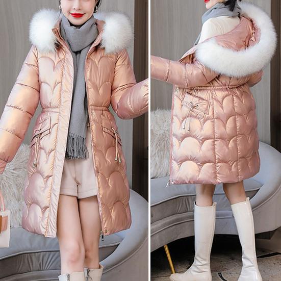 Женское зимнее хлопковое пальто с утолщенным мягким капюшоном из искусственного меха, гладкое, облегающее, с сохранением тепла, ветрозащитное, средней длины с капюшоном, с длинным рукавом, на молнии