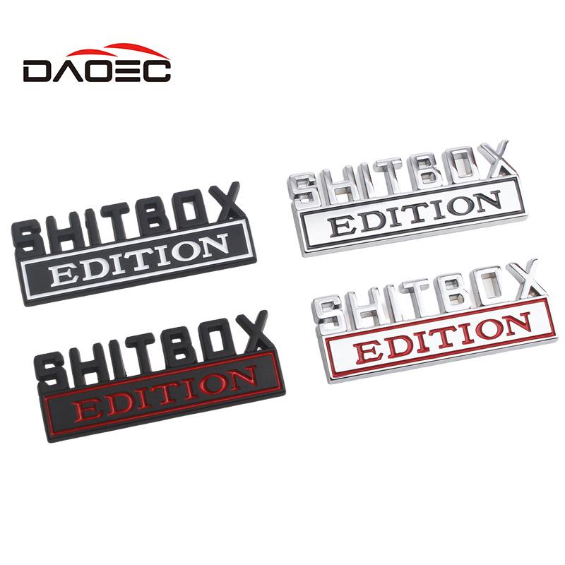 Car 3D Metal Chrome Sticker Emblem SHITBOX EDITION Badge Car Tail Trunk Side Body Scratch Styling Stickers Auto Accessories