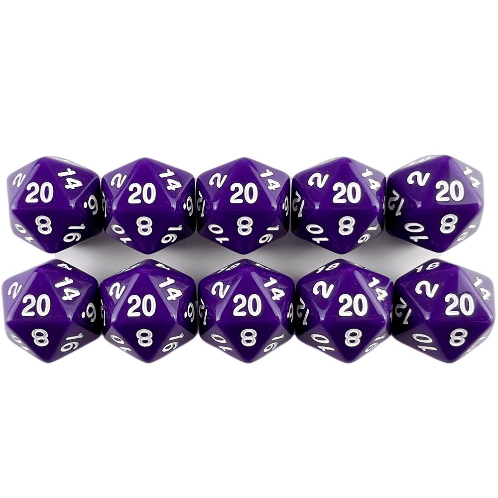 Многогранные кости D20 19,7 мм для TRPG DND Цифровые кости Коллекция для игры 20 граней 10 шт. для вечеринки Настольная игра Высокое качество Практичное ежедневное использование