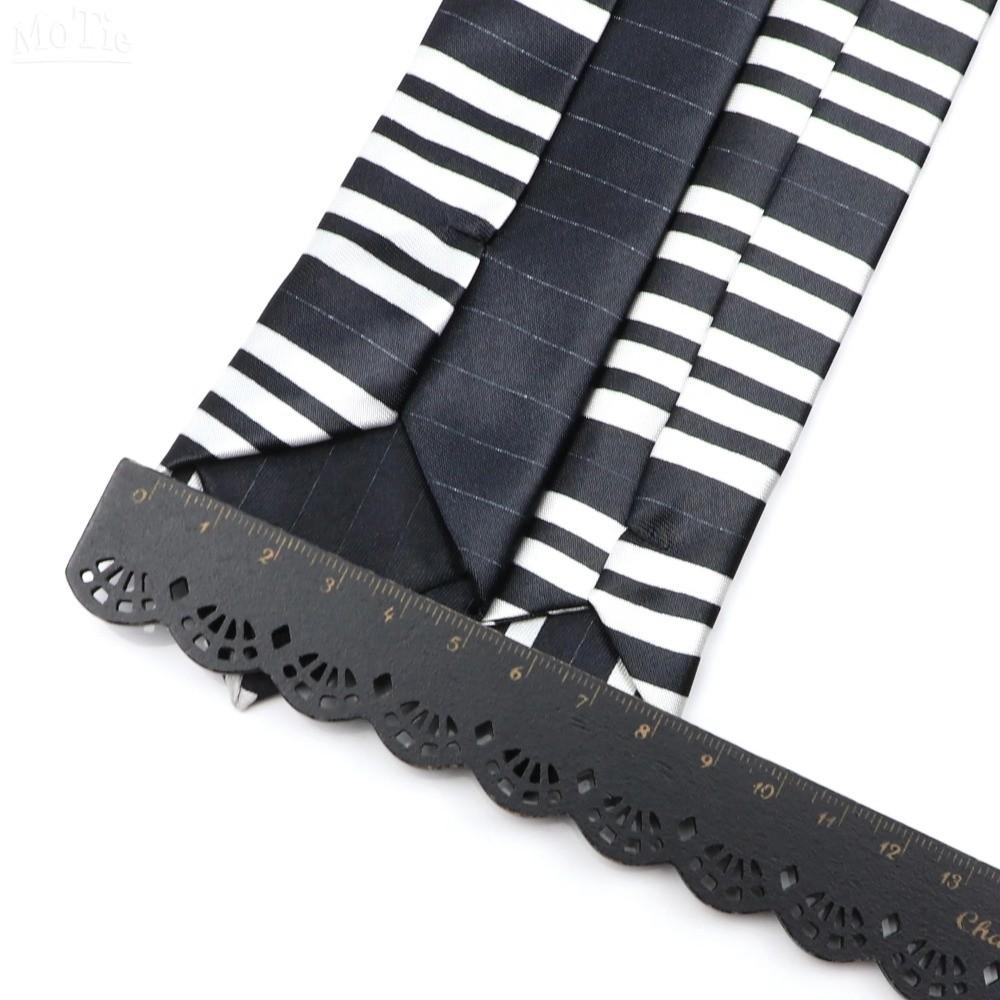 Skinny Men Tie Black Music Tie Classic Piano Necktie  Men