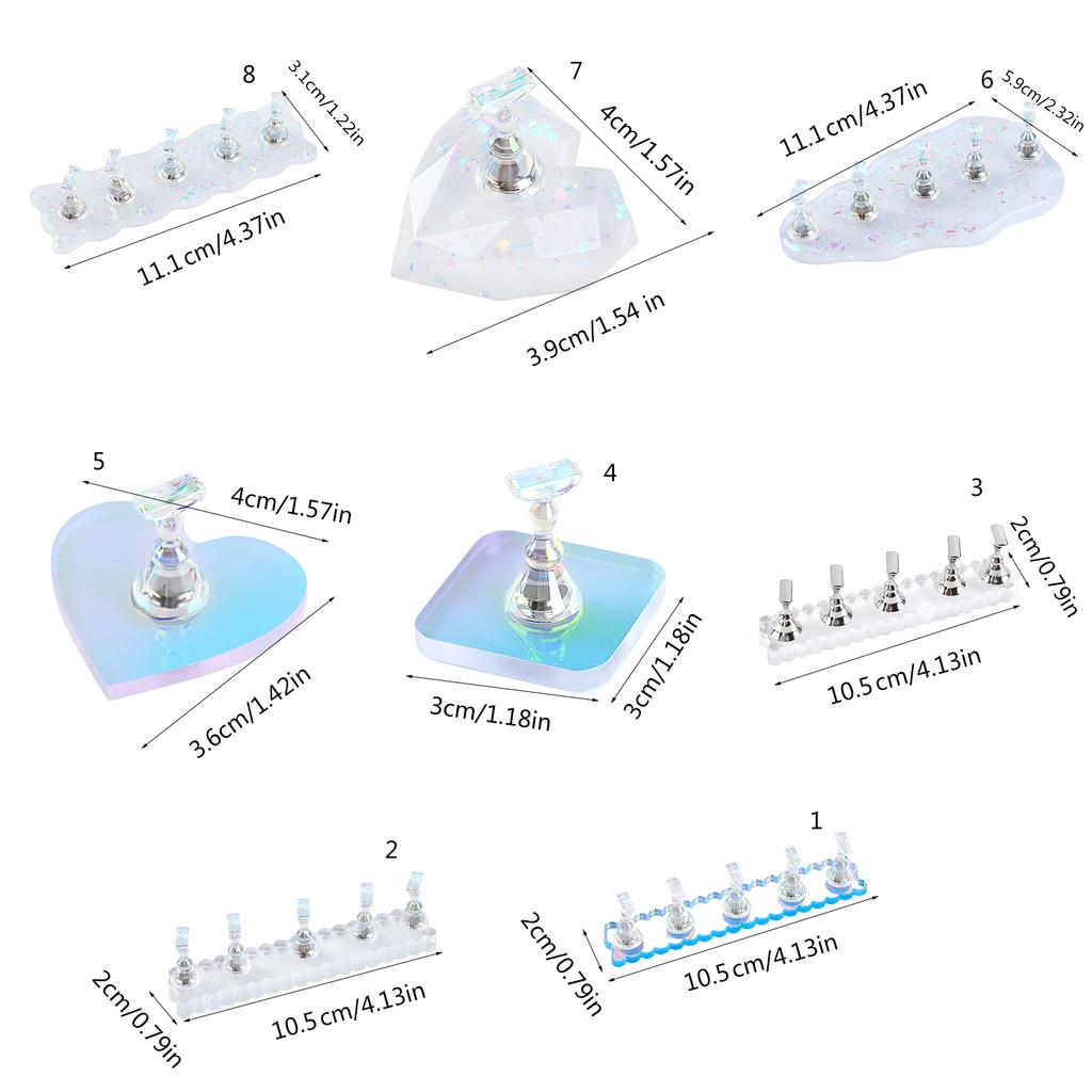 Nail Stand for Press On Nail Holder Acrylic Nail Art Display Stand Magnetic Nail Tips Practice Holder Salon Supplies