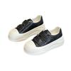 Leather Women's Shell Head Sports Board Shoes 2025 Spring and Autumn New Velcro Platform Muffin Biscuits Little White Shoes