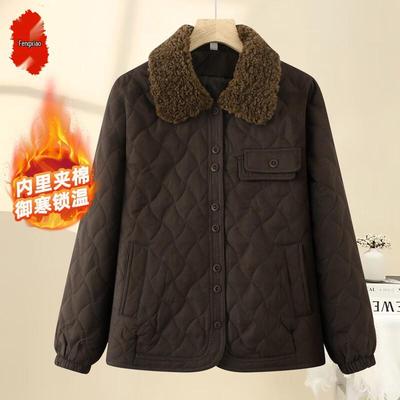 Женская зимняя куртка-пуховик петит с коротким лацканом