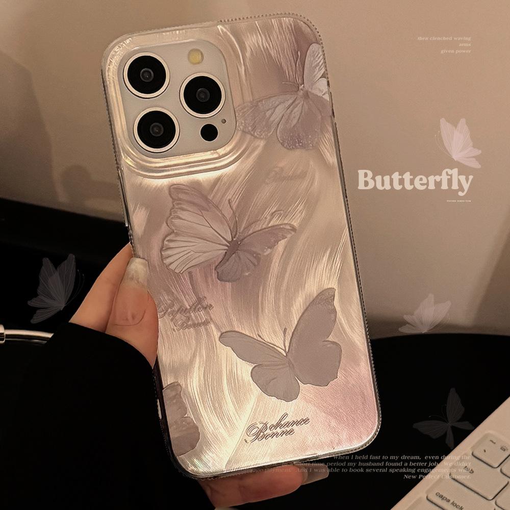 Перья Инс Розовая Бабочка Подходит для Мобильного Чехла Apple 15pro Max IPhone 16 Подвеска 12 Жесткий 14 Фея 13