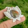 925 Silver Pear Unakite Stone Bezel Elegant Artisan Lotus Heart Chakra Pendant