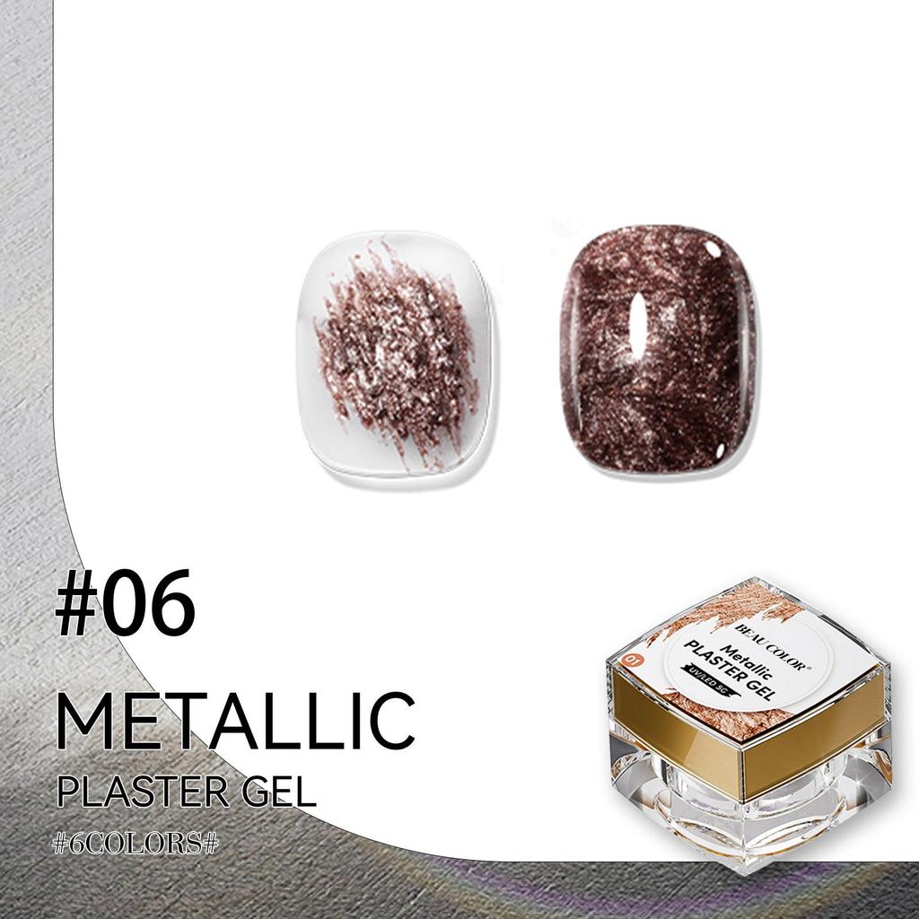 BEAU COLOR 1 шт. 5G 6 цветов металлизированный гипсовый гель для ногтей коллекция 3D эффект гипсовый нейл-арт живопись гель-лак для женщин маникюр