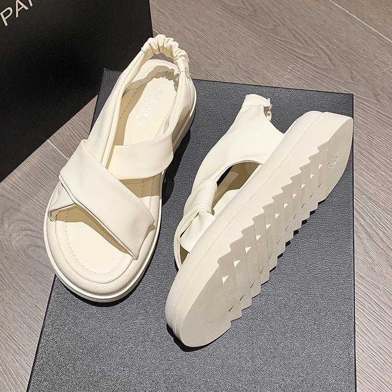 Fashion Sandals Women Platform Sandals Summer Women Fashion PU Lightweight Buckle Platform Heel Sandalias Mujer