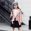 Kids Clothing Boys and Girls Spring Autumn Turndown Collar Leather Jacket Children's Motorcycle Korean Style Jacket