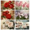5D Diamond Painting Flower Mosaic Art Needlework Pink Tulip Red Rose Picture Rhinestone Cross Stitch